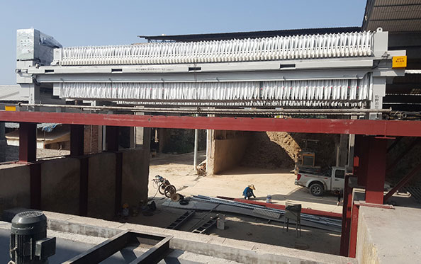 佛山某琉璃瓦廠隔膜高壓壓濾機泥漿處理