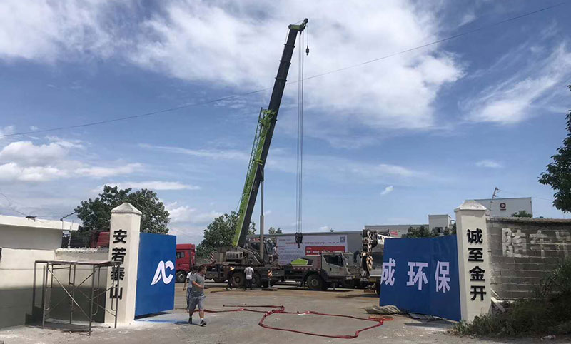 泥漿移動車載式一體化處理站安裝現場